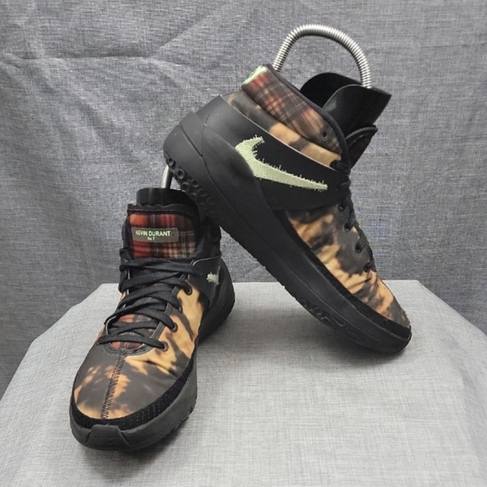 Nike KD 13 Bleach Plaid Black White Onyx DA0895-005  Men's Size 9.5